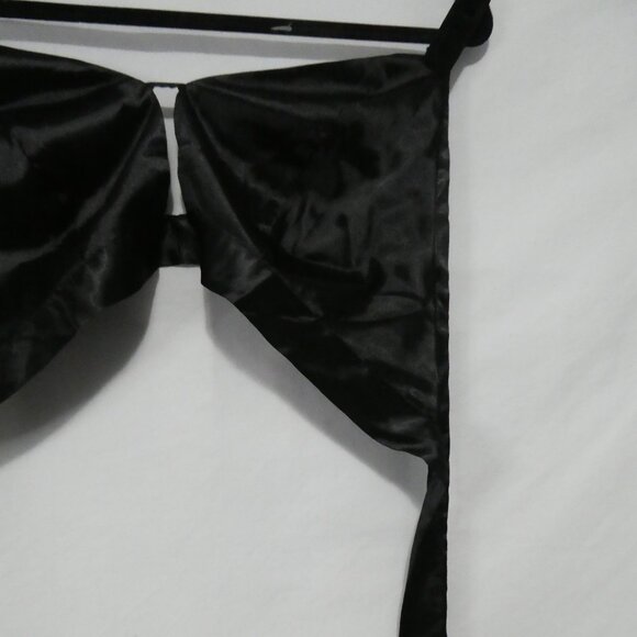 SHEIN - Curve | OXL | Black Satin Side Tie Bikini Top - Picture 4 of 9